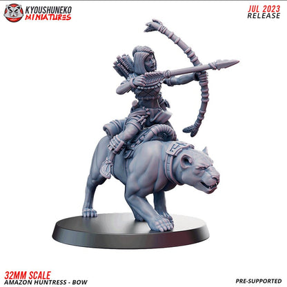 Panther Huntresses with Bows | | Amazons | Resin 3D Printed Miniatures | Kyoushuneko | Table Top Gaming | RPG | D&D