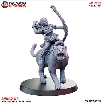 Panther Huntresses with Bows | | Amazons | Resin 3D Printed Miniatures | Kyoushuneko | Table Top Gaming | RPG | D&D