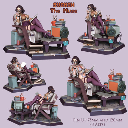 Doctor Suchin | Muse Pinups | Clothed or Nude | Resin 3D Printed Pinup | Ronin Arts Workshop