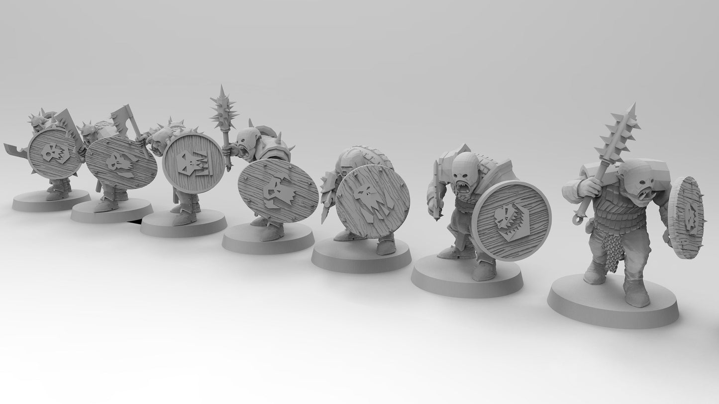 Orc Fighters | Greenskins | Resin 3D Printed Miniatures | EmanG | Table Top Gaming | RPG | D&D | Pathfinder