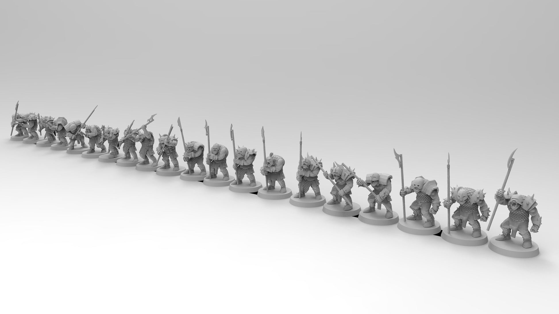 Orc Pikemen | Greenskins | Resin 3D Printed Miniatures | EmanG | Table Top Gaming | RPG | D&D | Pathfinder