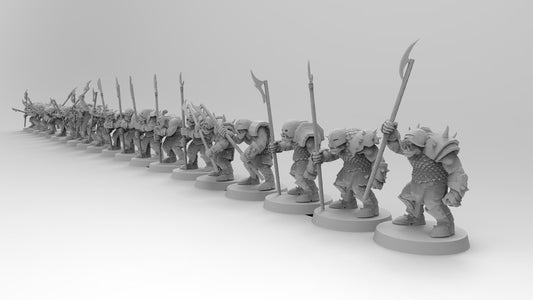 Orc Pikemen | Greenskins | Resin 3D Printed Miniatures | EmanG | Table Top Gaming | RPG | D&D | Pathfinder