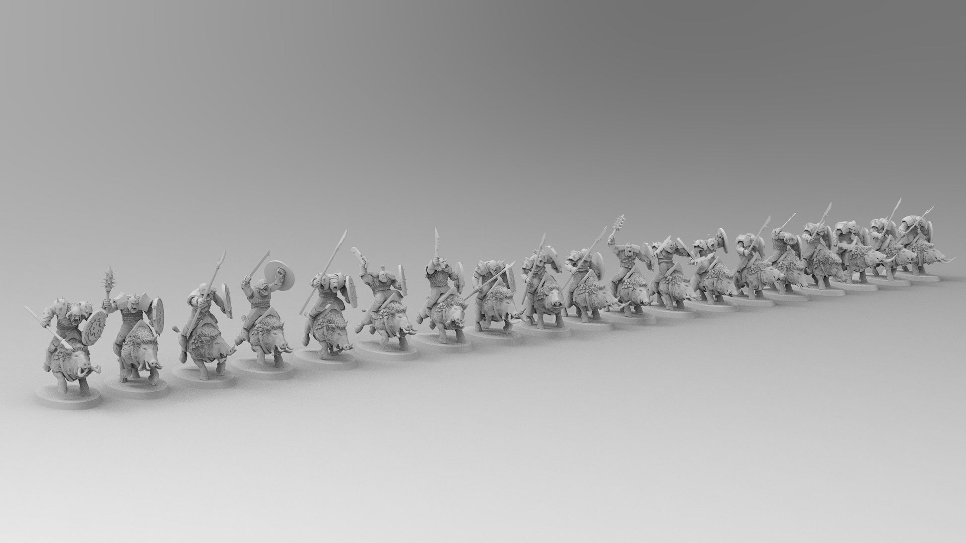 Orc Boar Cavalry | Greenskins | Resin 3D Printed Miniatures | EmanG | Table Top Gaming | RPG | D&D | Pathfinder