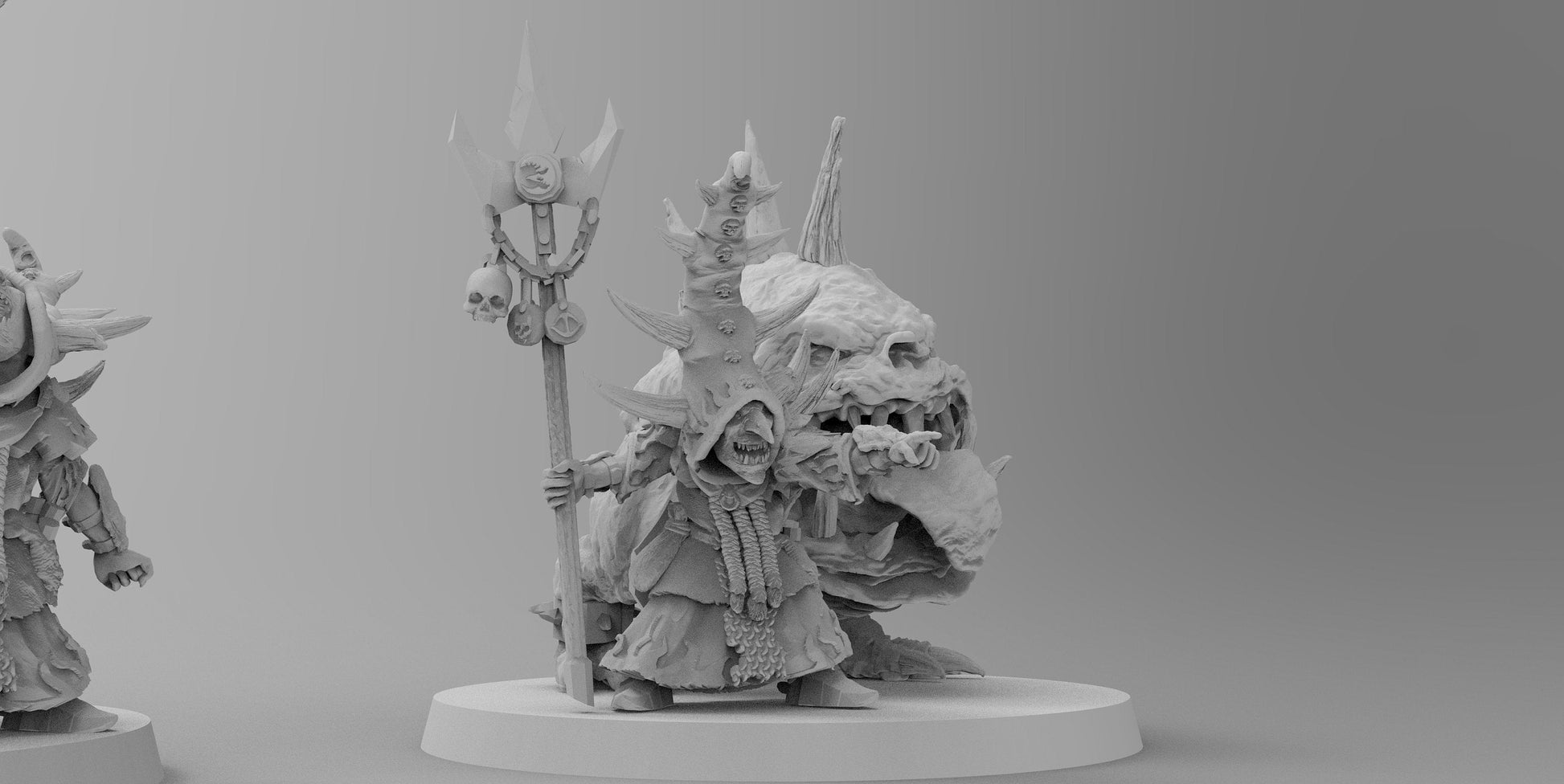 Night Shift Goblin Mage with Pet | Gitz and Gobboz | Resin 3D Printed Miniatures | EmanG | Table Top Gaming | RPG | D&D | Pathfinder