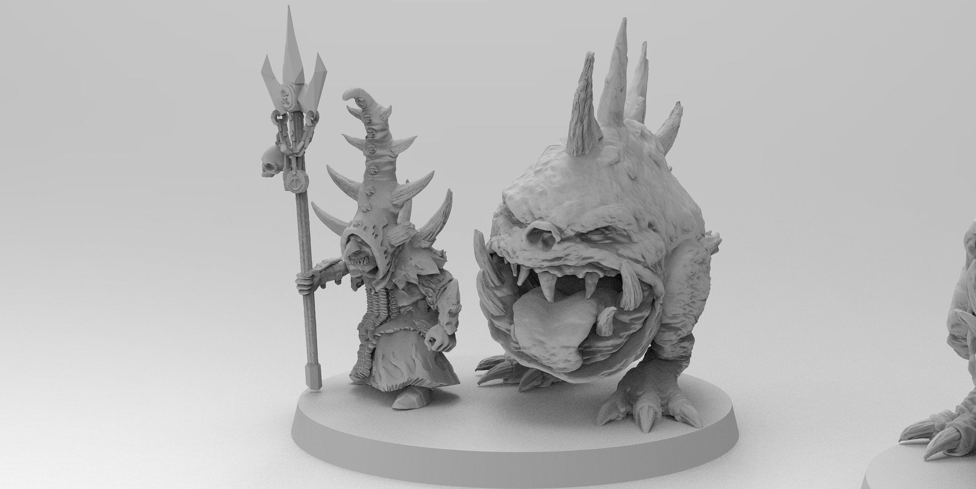 Night Shift Goblin Mage with Pet | Gitz and Gobboz | Resin 3D Printed Miniatures | EmanG | Table Top Gaming | RPG | D&D | Pathfinder