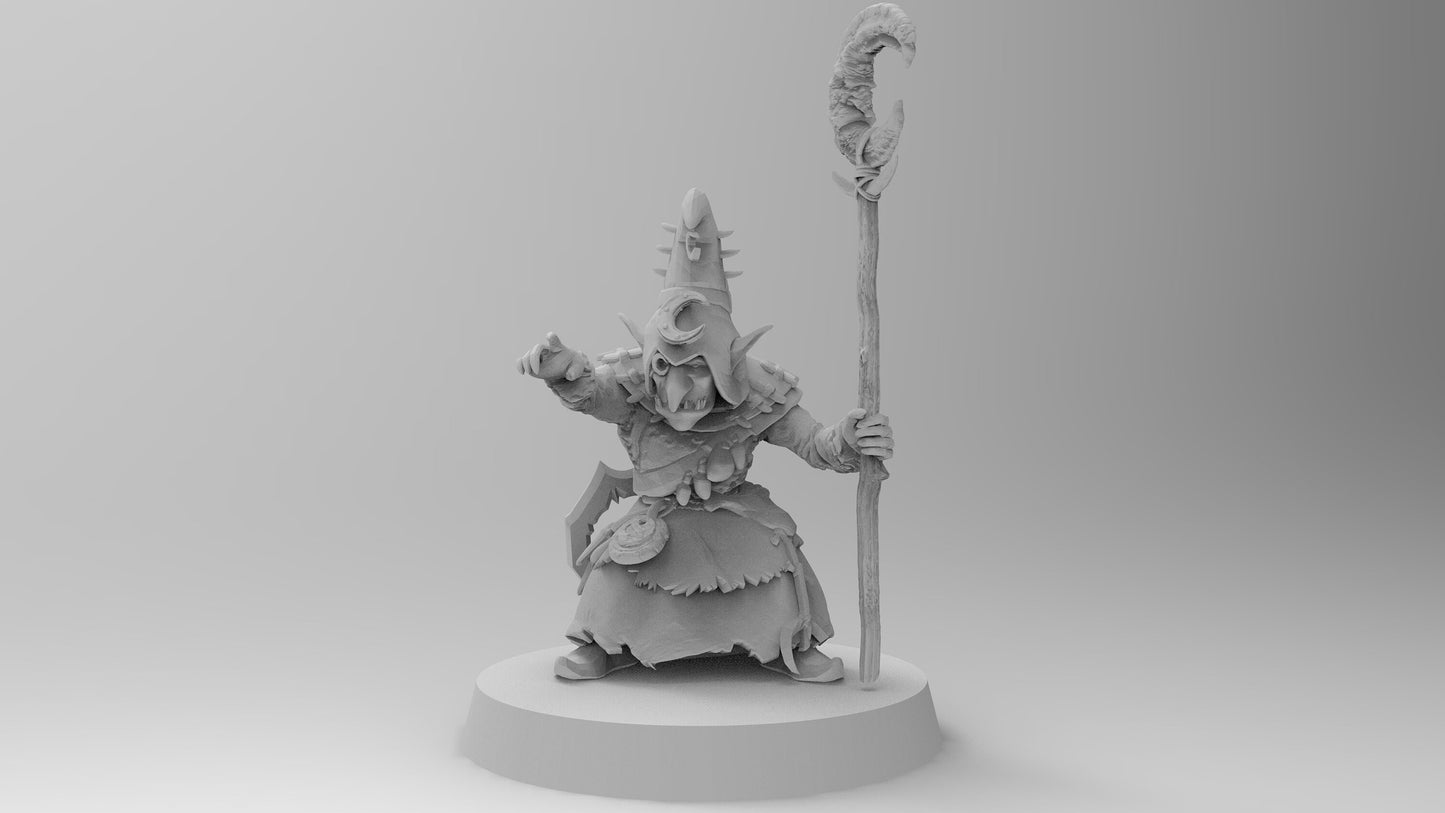 Night Shift Goblin Mage | Gitz and Gobboz | Resin 3D Printed Miniatures | EmanG | Table Top Gaming | RPG | D&D | Pathfinder