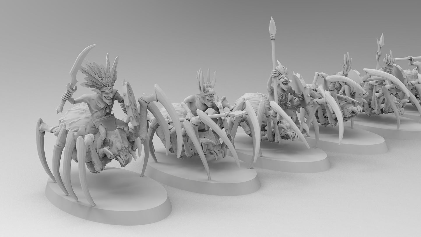 Goblin Spider Cavalry | Greenskins | Resin 3D Printed Miniatures | EmanG | Table Top Gaming | RPG | D&D | Pathfinder