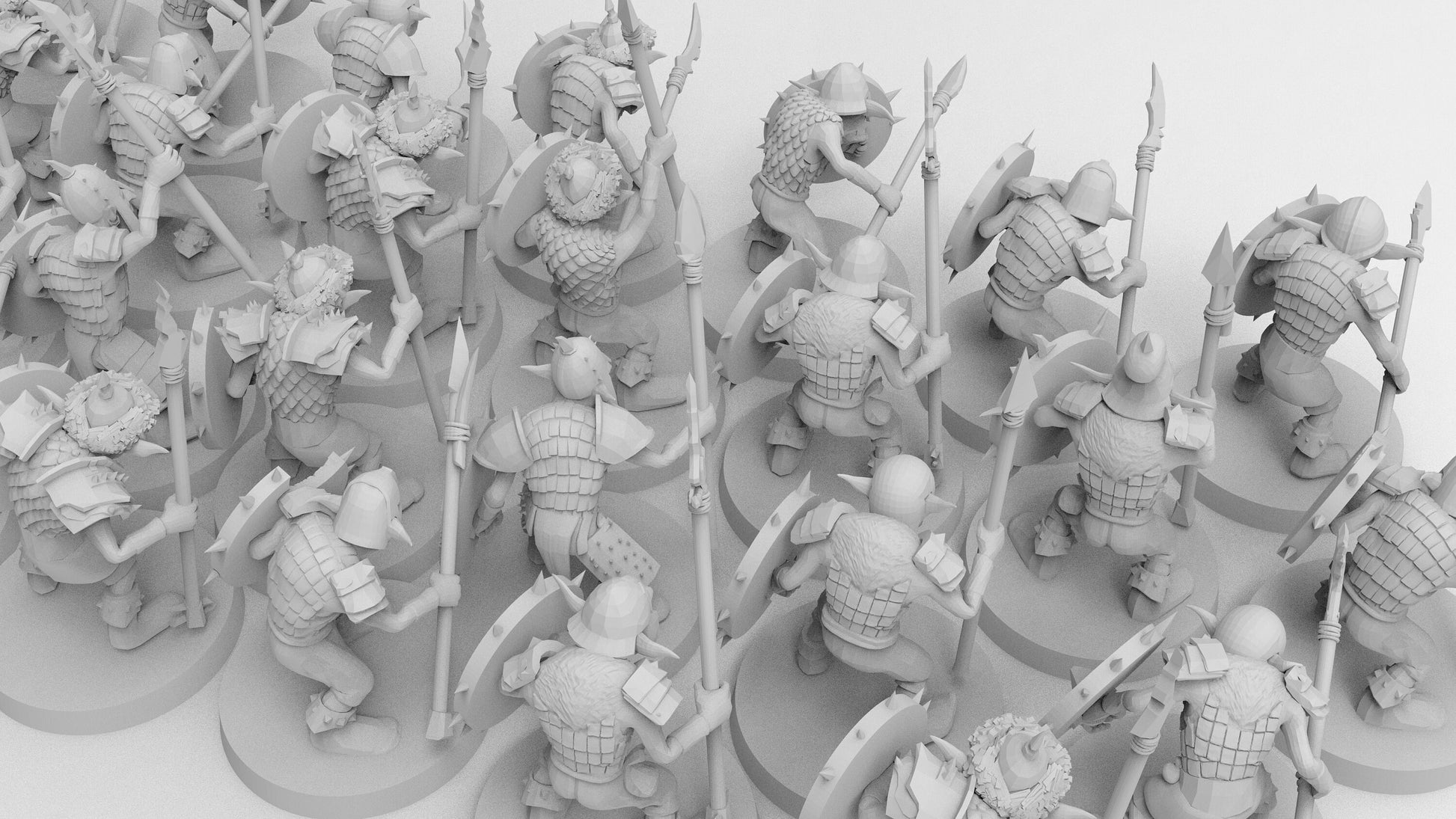 Goblins - Spears and Shields | Greenskins | Resin 3D Printed Miniatures | EmanG | Table Top Gaming | RPG | D&D | Pathfinder