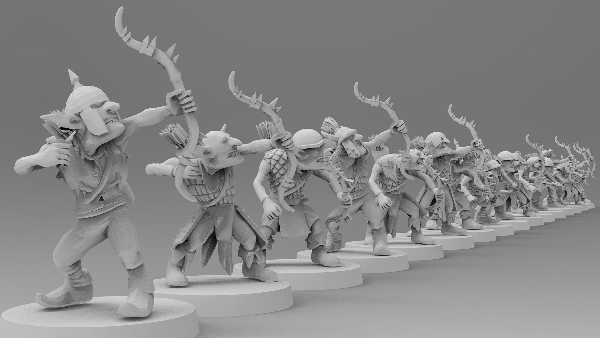 Goblin Archers | Greenskins | Resin 3D Printed Miniatures | EmanG | Table Top Gaming | RPG | D&D | Pathfinder