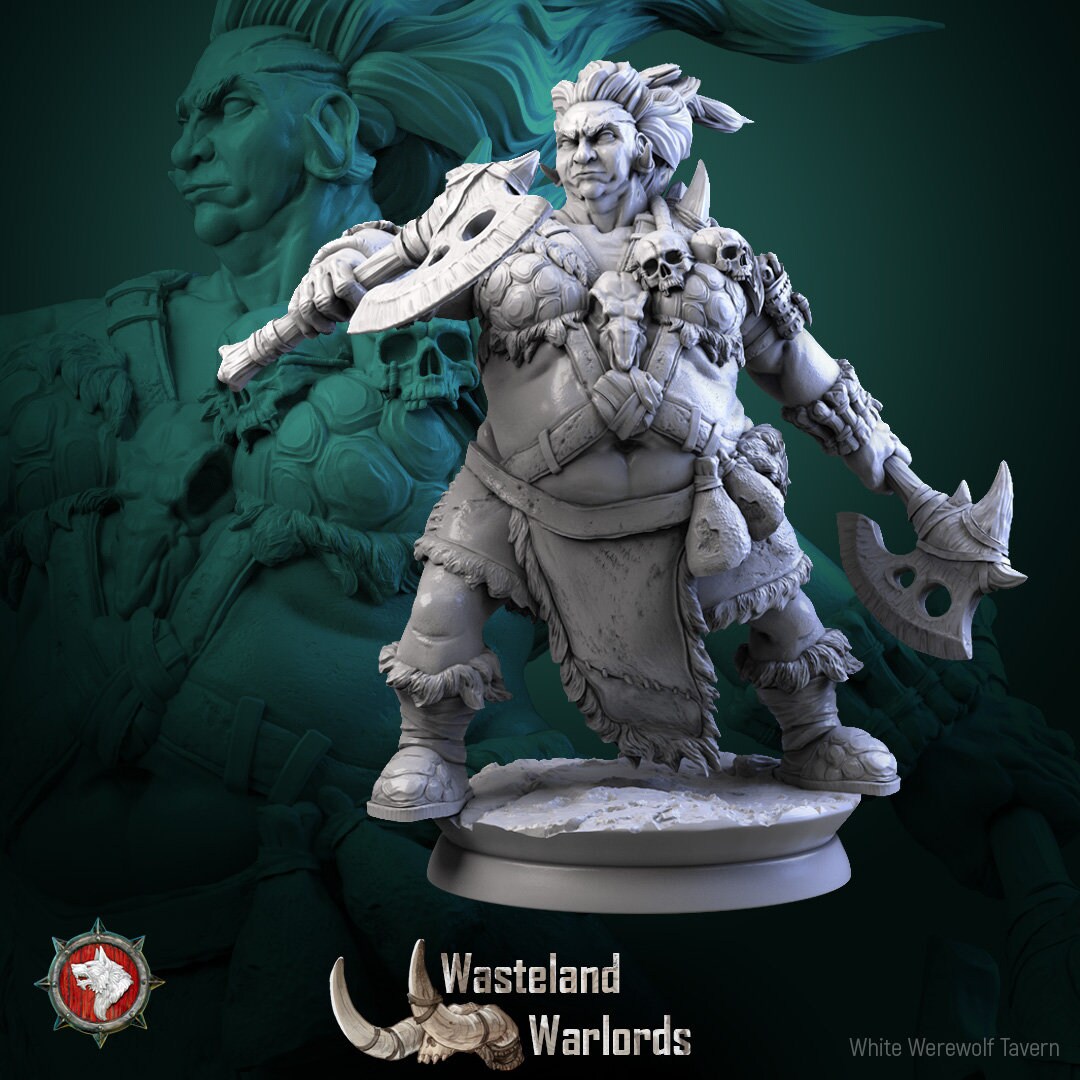 Thick Female Barbarians Set | Six Poses | Wasteland Warlords | Resin 3D Printed Miniature | White Werewolf Tavern