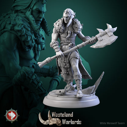 Barbarian Warlords Set | Wasteland Warlords | Resin 3D Printed Miniature | White Werewolf Tavern