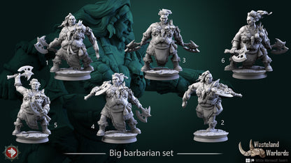 Thick Female Barbarians Set | Six Poses | Wasteland Warlords | Resin 3D Printed Miniature | White Werewolf Tavern
