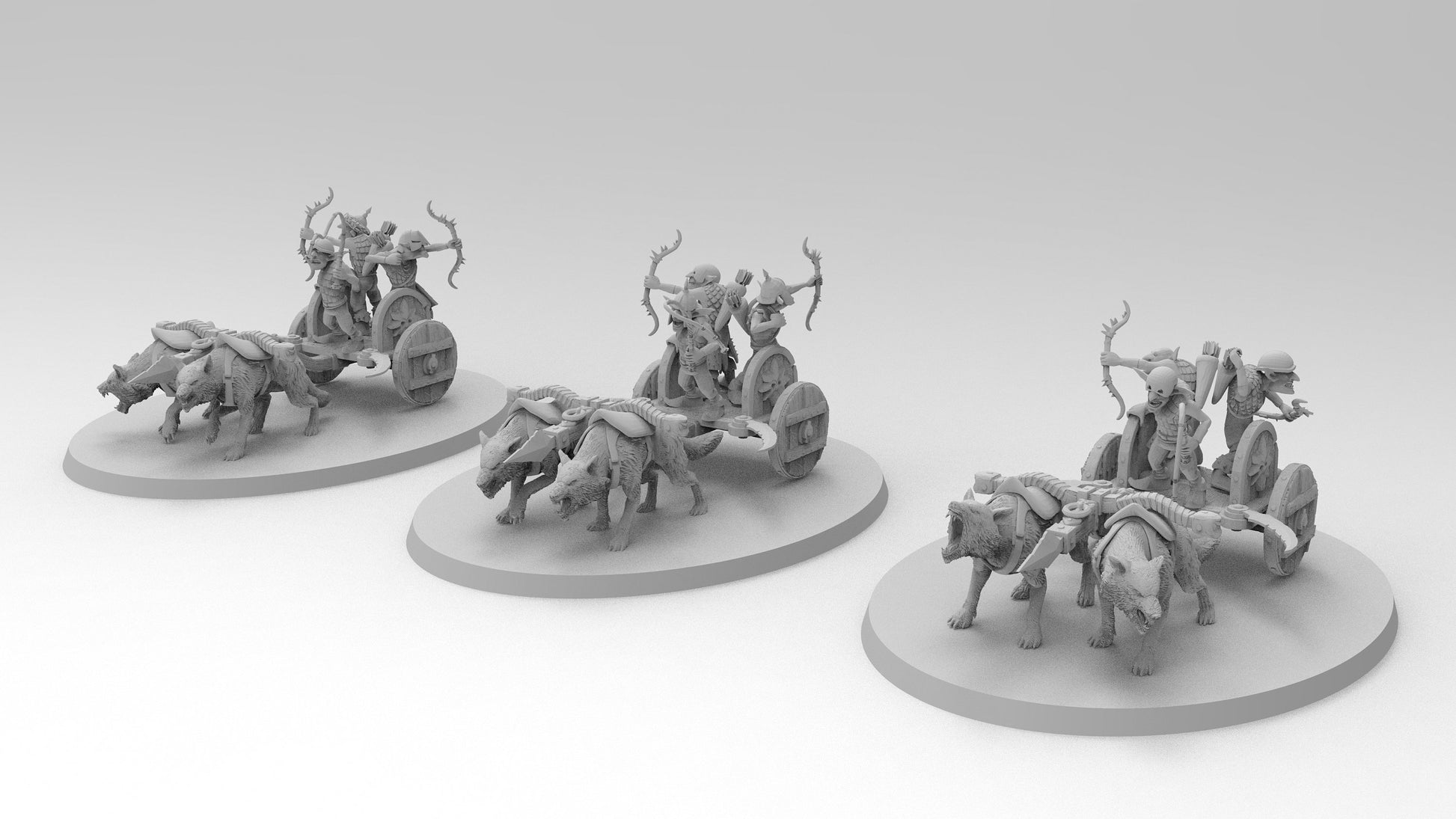 Goblin Wolf Chariots | 3 Variations | Resin 3D Printed Miniatures | EmanG | Table Top Gaming | RPG | D&D | EmanG