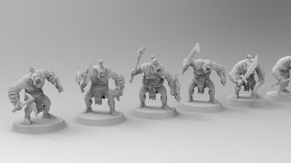 Wild Orc Fighters - Weapon/Shield | Greenskins | Resin 3D Printed Miniatures | EmanG | Table Top Gaming | RPG | D&D | Pathfinder