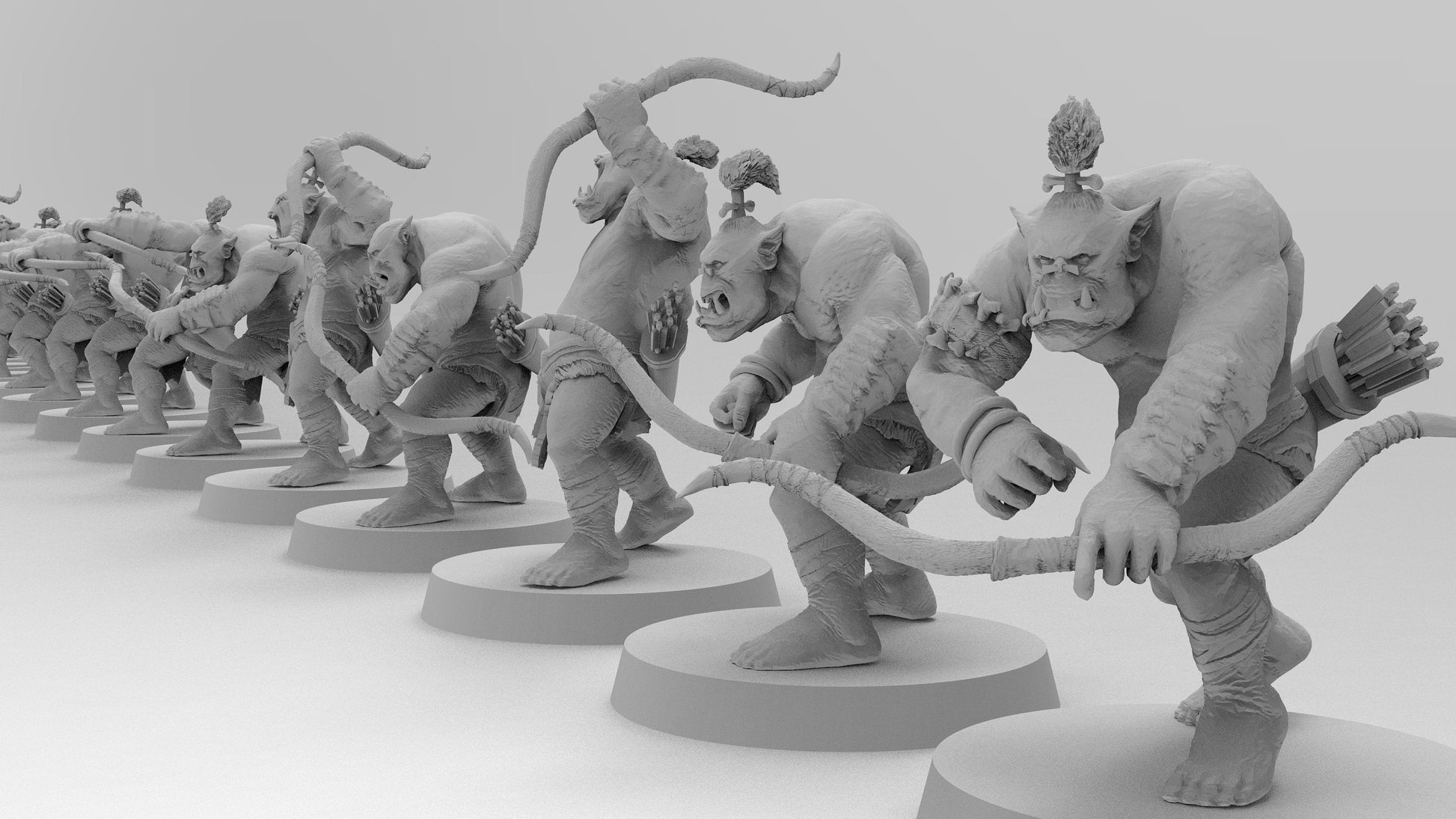 Wild Orc Archers | Greenskins | Resin 3D Printed Miniatures | EmanG | Table Top Gaming | RPG | D&D | Pathfinder