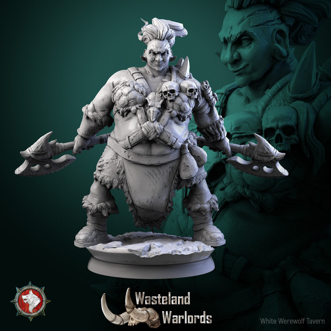 Thick Female Barbarians Set | Six Poses | Wasteland Warlords | Resin 3D Printed Miniature | White Werewolf Tavern