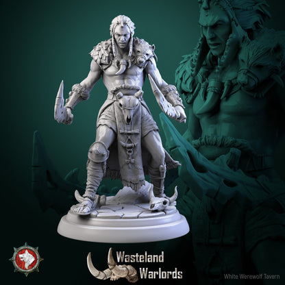 Barbarian Warlords Set | Wasteland Warlords | Resin 3D Printed Miniature | White Werewolf Tavern