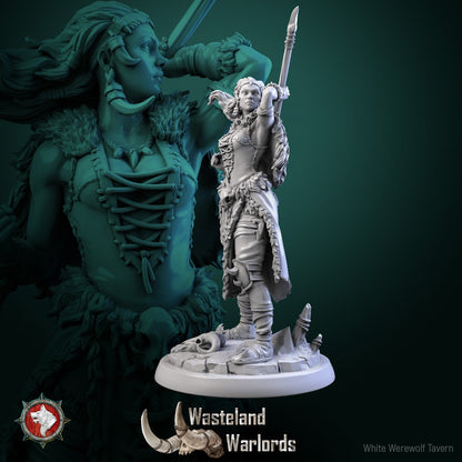 Female Barbarians Set | Six Poses | Wasteland Warlords | Resin 3D Printed Miniature | White Werewolf Tavern