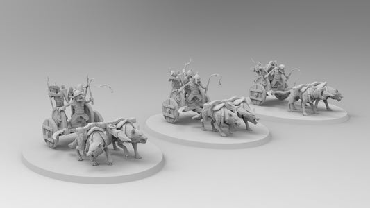 Goblin Wolf Chariots | 3 Variations | Resin 3D Printed Miniatures | EmanG | Table Top Gaming | RPG | D&D | EmanG