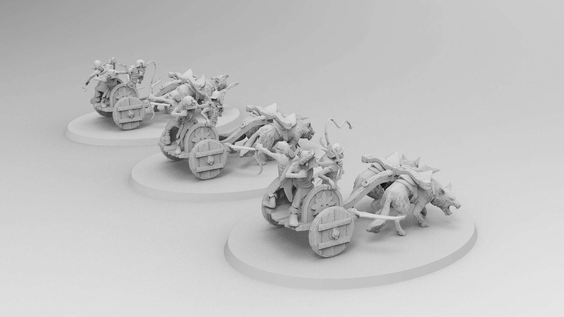 Goblin Wolf Chariots | 3 Variations | Resin 3D Printed Miniatures | EmanG | Table Top Gaming | RPG | D&D | EmanG