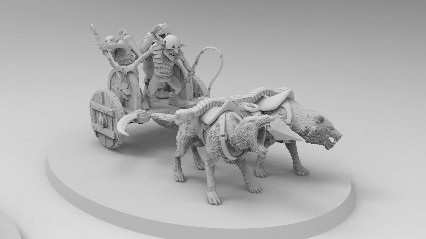 Goblin Wolf Chariots | 3 Variations | Resin 3D Printed Miniatures | EmanG | Table Top Gaming | RPG | D&D | EmanG