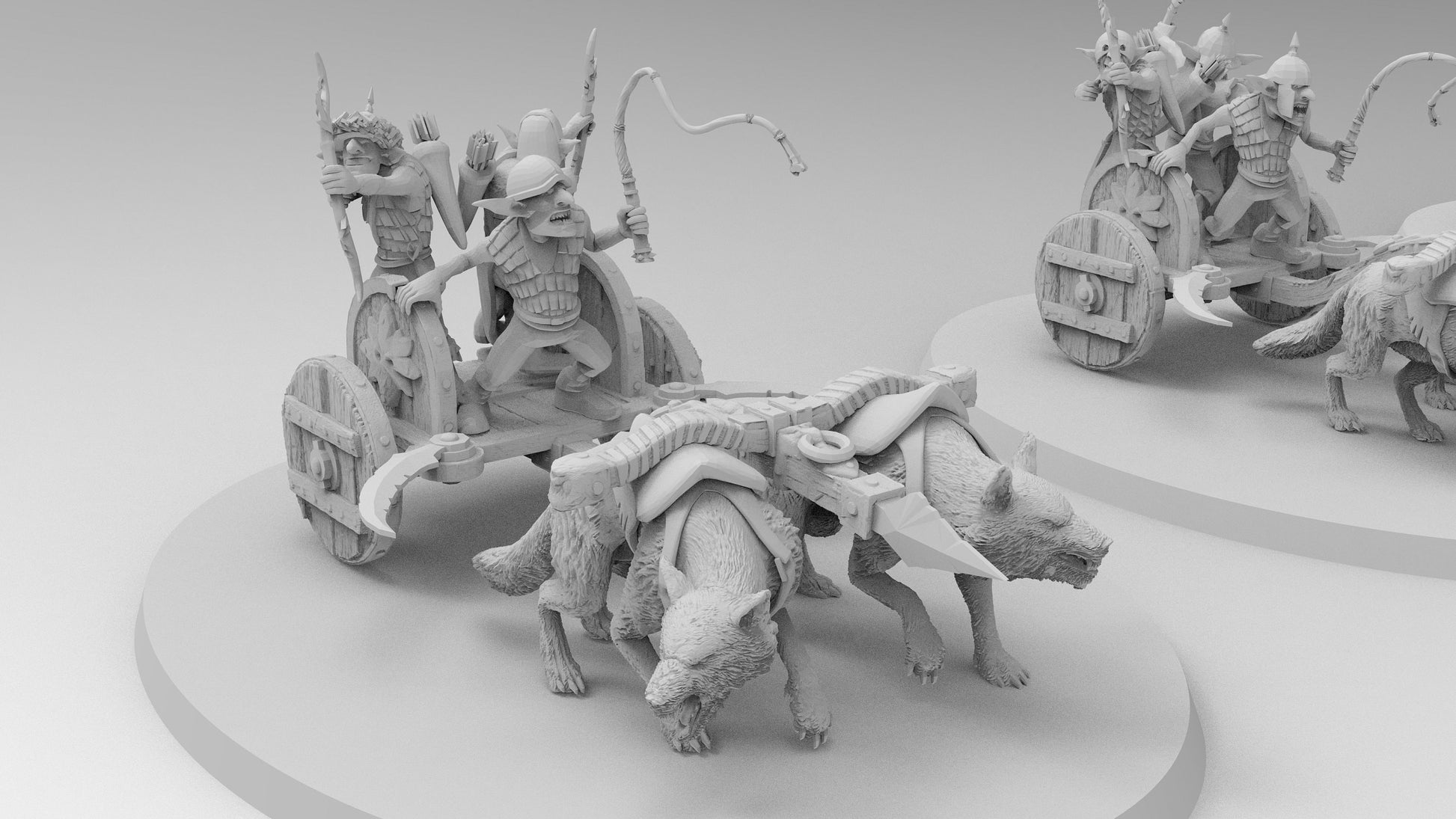 Goblin Wolf Chariots | 3 Variations | Resin 3D Printed Miniatures | EmanG | Table Top Gaming | RPG | D&D | EmanG