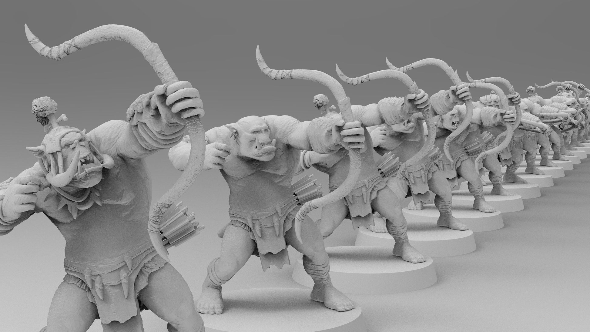 Wild Orc Archers | Greenskins | Resin 3D Printed Miniatures | EmanG | Table Top Gaming | RPG | D&D | Pathfinder