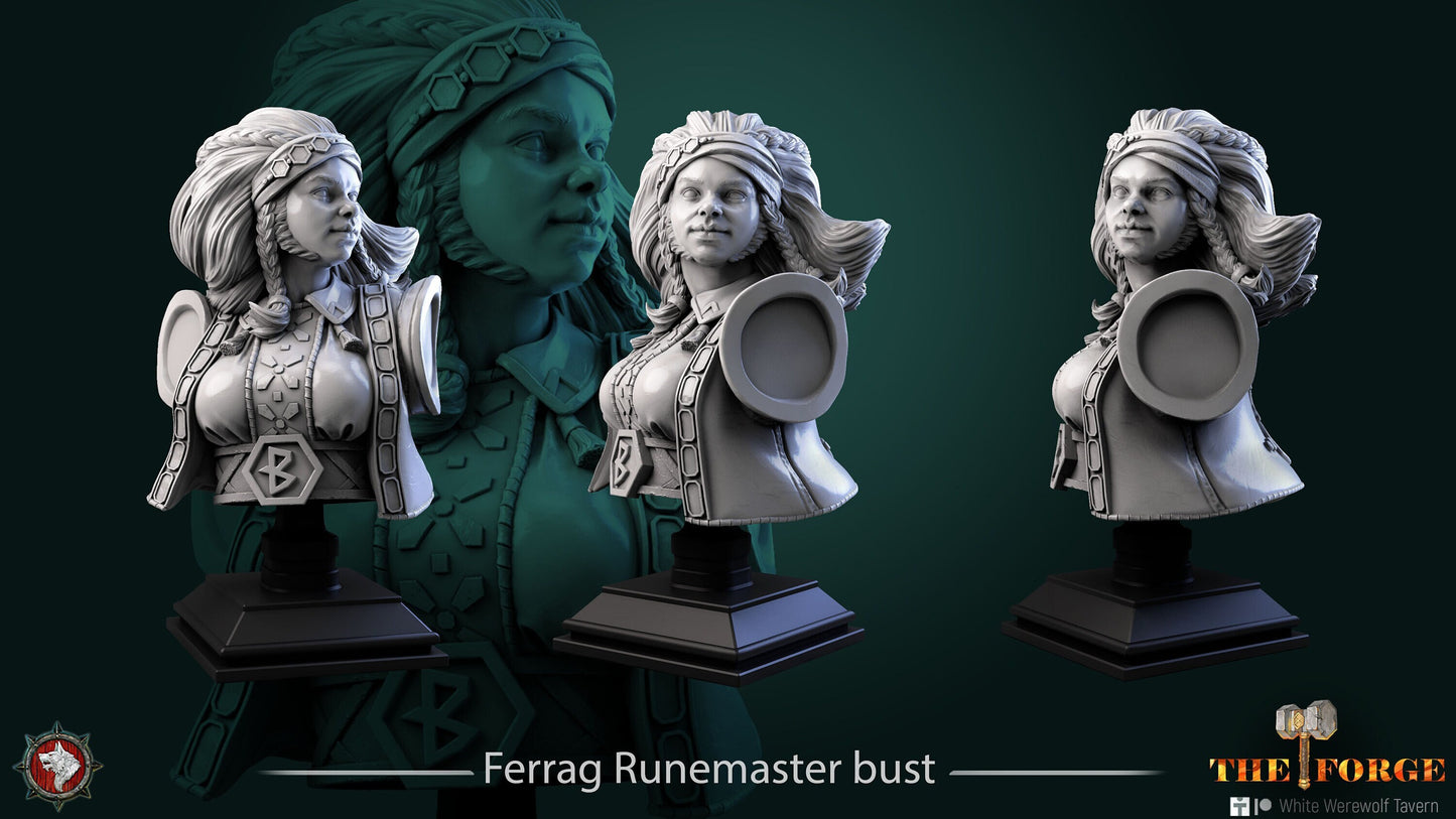 Ferrag Runemaster Bust | Bust | Resin 3D Printed Miniature | White Werewolf Tavern
