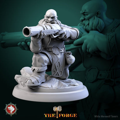 Dwarf Gunslinger Set | The Forge | Resin 3D Printed Miniature | White Werewolf Tavern | RPG | D&D | DnD
