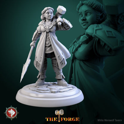 Dwarven Female Warrior Set | The Forge | Resin 3D Printed Miniature | White Werewolf Tavern | RPG | D&D | DnD