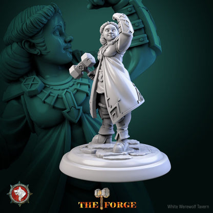 Dwarven Female Warrior Set | The Forge | Resin 3D Printed Miniature | White Werewolf Tavern | RPG | D&D | DnD