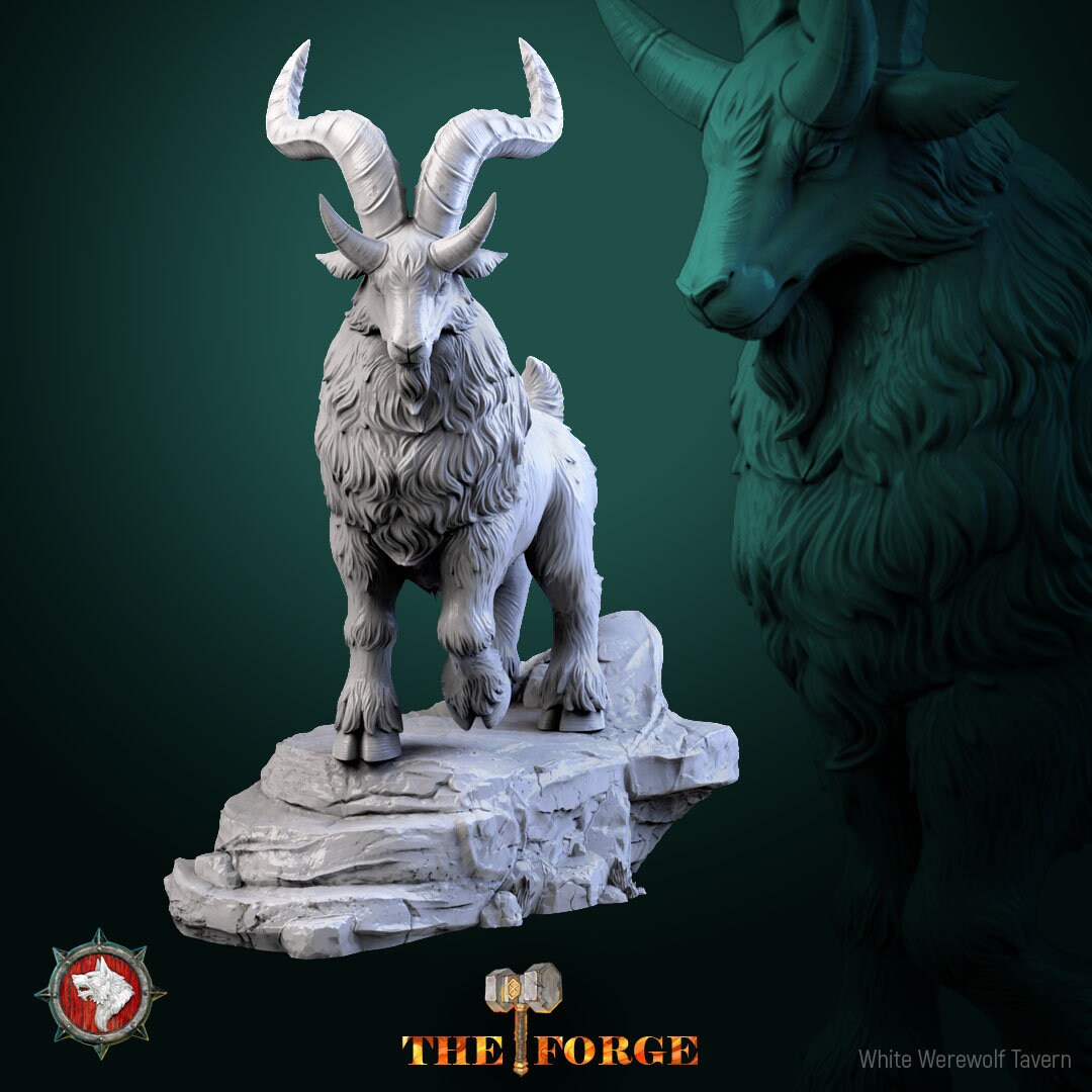 Dwarven Goat Set | The Forge | Resin 3D Printed Miniature | White Werewolf Tavern | RPG | D&D | DnD