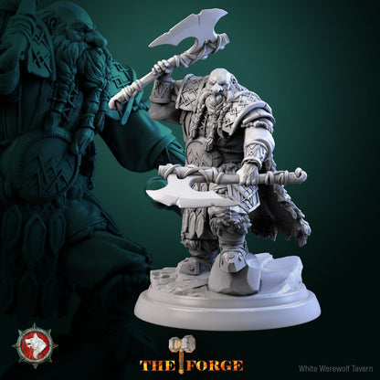 Mountain Dwarf Warriors Set | The Forge | Resin 3D Printed Miniature | White Werewolf Tavern | RPG | D&D | DnD