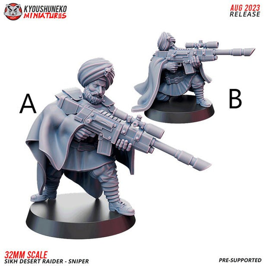 Sikh Infantry - Snipers | Sikh Desert Raiders | Grimdark Sci-Fi Tabletop Gaming | Resin 3D Printed Miniature | Kyoushuneko