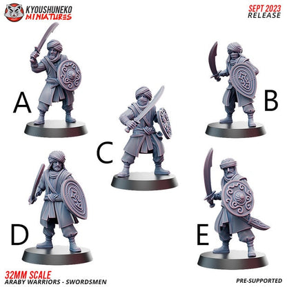 Araby Swordsmen | Resin 3D Printed Miniatures | Kyoushuneko | Table Top Gaming | RPG | D&D | Pathfinder