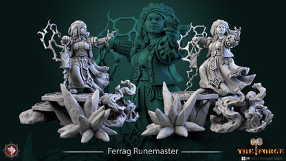 Ferrag Runemaster | The Forge | Multiple Scales | Resin 3D Printed Miniature | White Werewolf Tavern | RPG | D&D | DnD