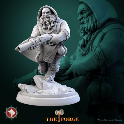 Dwarf Gunslinger Set | The Forge | Resin 3D Printed Miniature | White Werewolf Tavern | RPG | D&D | DnD