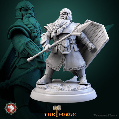 Heavy Armored Dwarves Set | The Forge | Resin 3D Printed Miniature | White Werewolf Tavern | RPG | D&D | DnD
