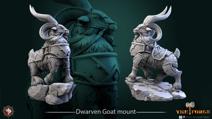 Dwarven Goat Set | The Forge | Resin 3D Printed Miniature | White Werewolf Tavern | RPG | D&D | DnD