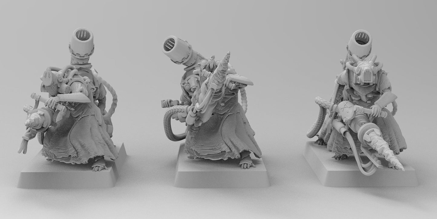 Unholy Drill Team | Ratmen | Resin 3D Printed Miniature | EmanG