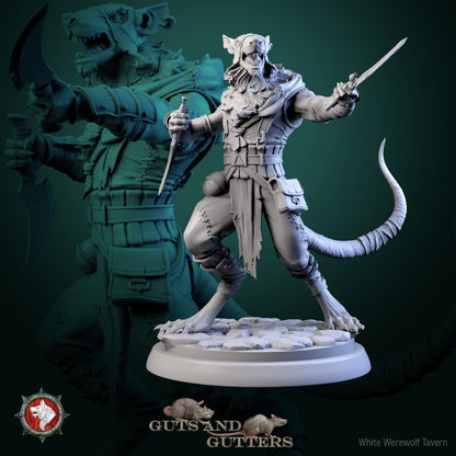 Rogue Rat Set | Guts And Gutters | Resin 3D Printed Miniature | White Werewolf Tavern | RPG | D&D | DnD