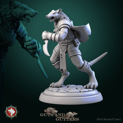 Rat Female Asassins Set | Guts And Gutters | Resin 3D Printed Miniature | White Werewolf Tavern | RPG | D&D | DnD