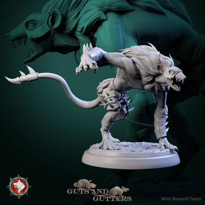 Mutant Rat Mount Set | Guts And Gutters | Resin 3D Printed Miniature | White Werewolf Tavern | RPG | D&D | DnD