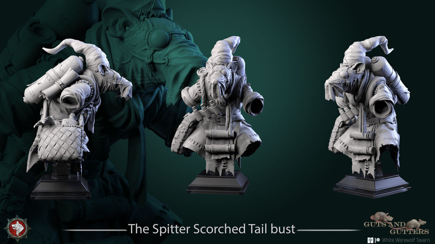 The Spitter Scorched Tail Bust | Guts and Gutters | Bust | Resin 3D Printed Miniature | White Werewolf Tavern