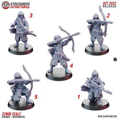 Araby Archers | Resin 3D Printed Miniatures | Kyoushuneko | Table Top Gaming | RPG | D&D | Pathfinder
