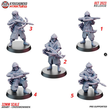 Araby Crossbowmen | Resin 3D Printed Miniatures | Kyoushuneko | Table Top Gaming | RPG | D&D | Pathfinder
