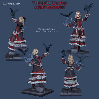 Vampire Bride Emilia | The Red Eclipse | 28mm - 120mm | Resin 3D Printed | Ronin Arts Workshop