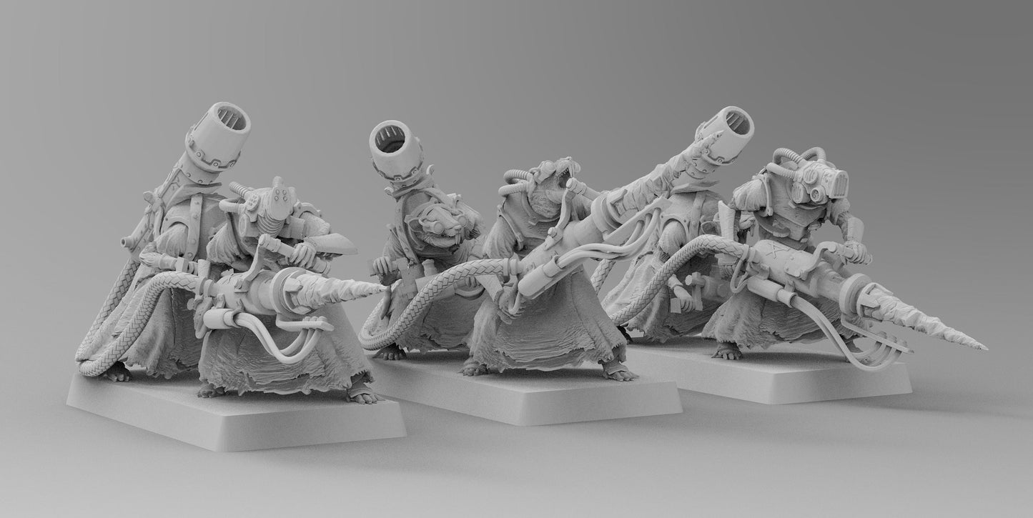 Unholy Drill Team | Ratmen | Resin 3D Printed Miniature | EmanG