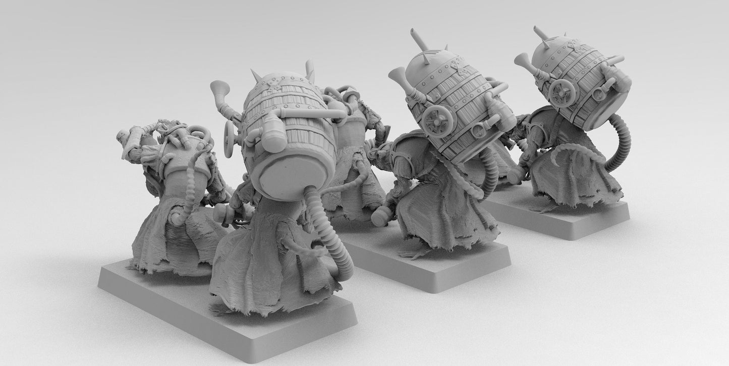 Unholy Fire Team | Ratmen | Resin 3D Printed Miniature | EmanG