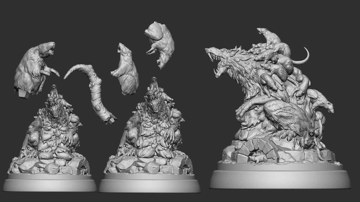 Rat Mother | Guts And Gutters | Resin 3D Printed Miniature | White Werewolf Tavern | RPG | D&D | DnD